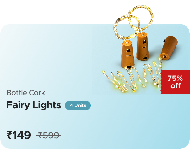 Hamara Mall ( 4 pc )Printzkala Bottle Cork Fairy Lig — effective ₹149 (was ₹599)